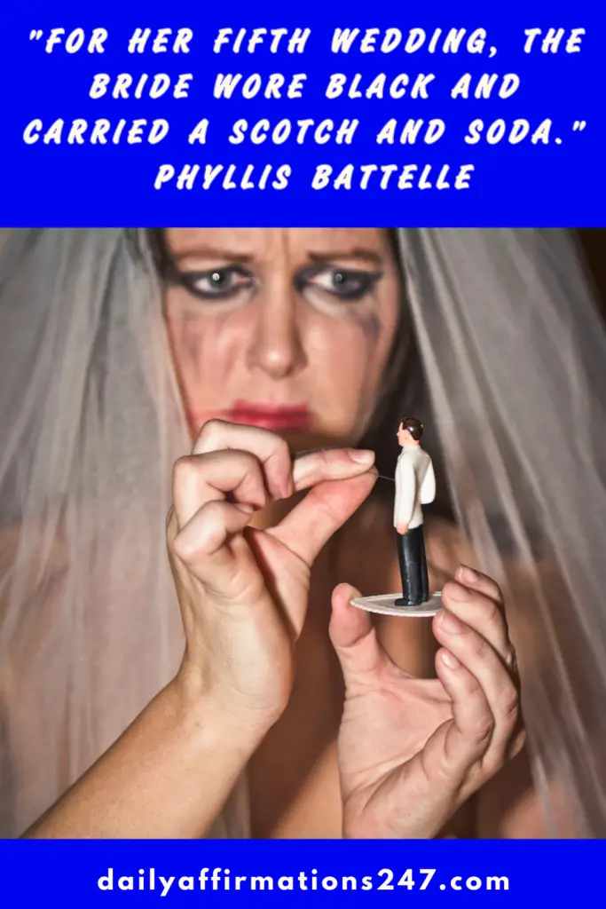 For her fifth wedding, the bride wore black and carried a scotch and soda. Phyllis Battelle
